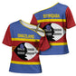 Swaziland Cross Shoulder Shirt Siyinqaba Eswatini Flag Style