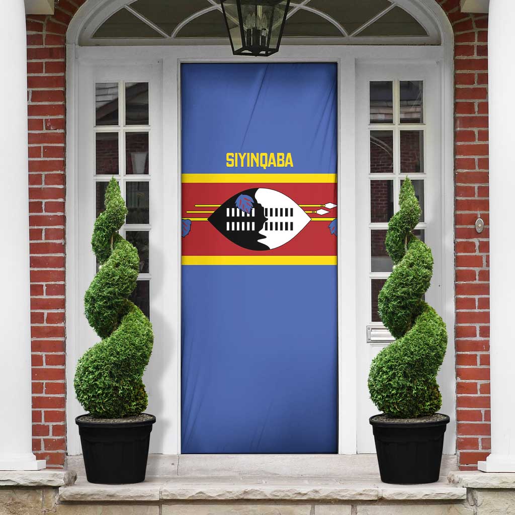 Swaziland Door Cover Siyinqaba Eswatini Flag Style