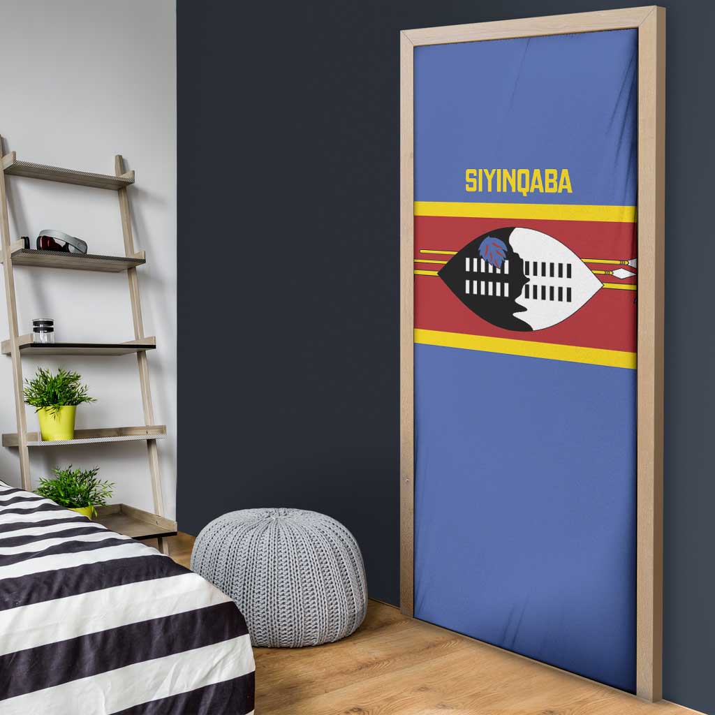 Swaziland Door Cover Siyinqaba Eswatini Flag Style