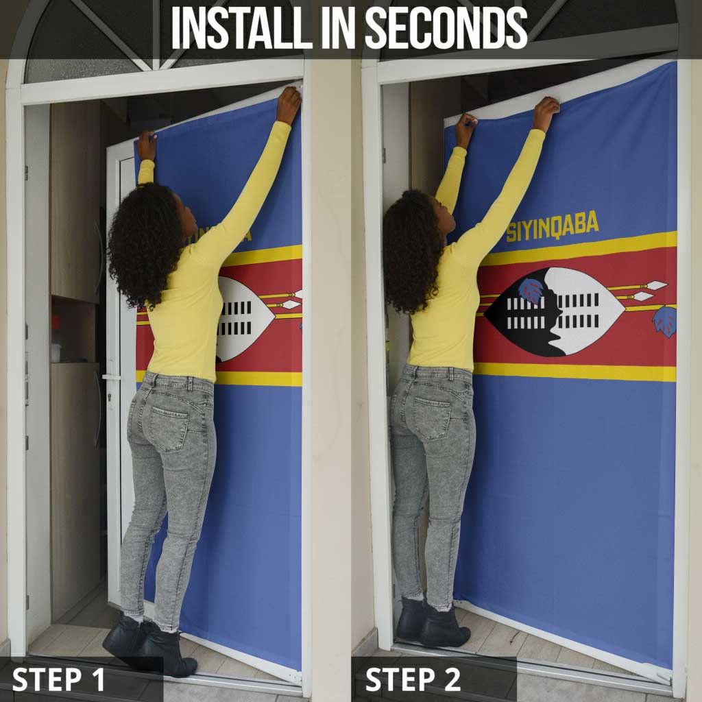 Swaziland Door Cover Siyinqaba Eswatini Flag Style