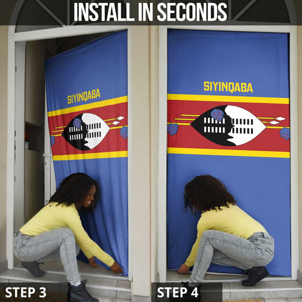 Swaziland Door Cover Siyinqaba Eswatini Flag Style