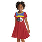 Afro Swaziland Kid Short Sleeve Dress Siyinqaba Eswatini Flag Style - African Pride