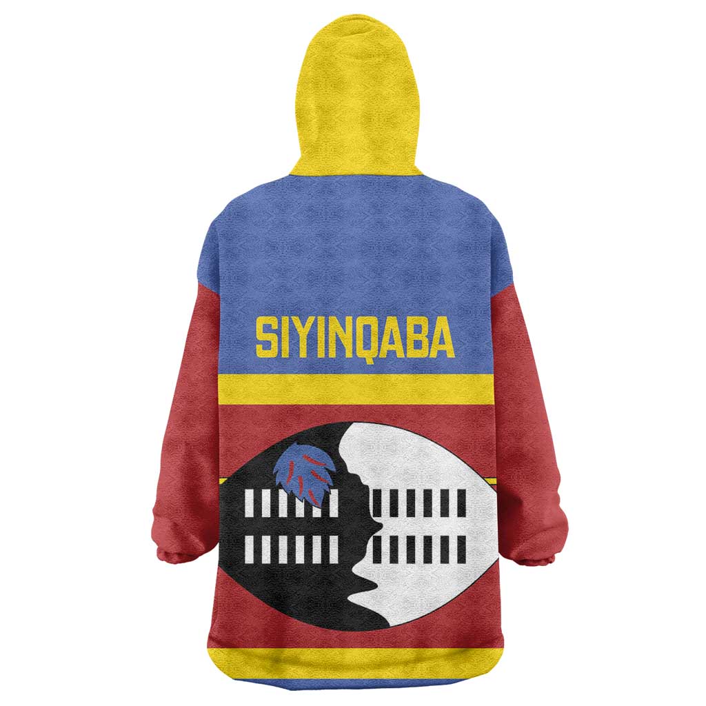 Afro Swaziland Kid Wearable Blanket Hoodie Siyinqaba Eswatini Flag Style - African Pride
