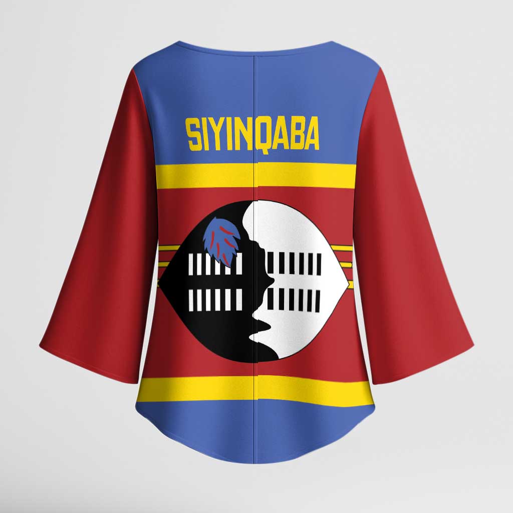 Swaziland Kimono Sleeve Blouse Siyinqaba Eswatini Flag Style