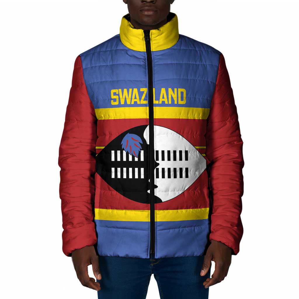 Swaziland Padded Jacket Siyinqaba Eswatini Flag Style