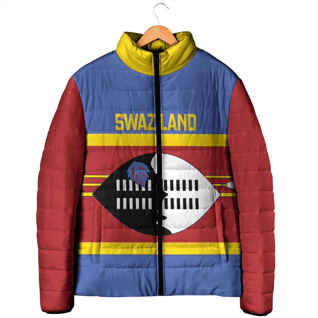 Swaziland Padded Jacket Siyinqaba Eswatini Flag Style