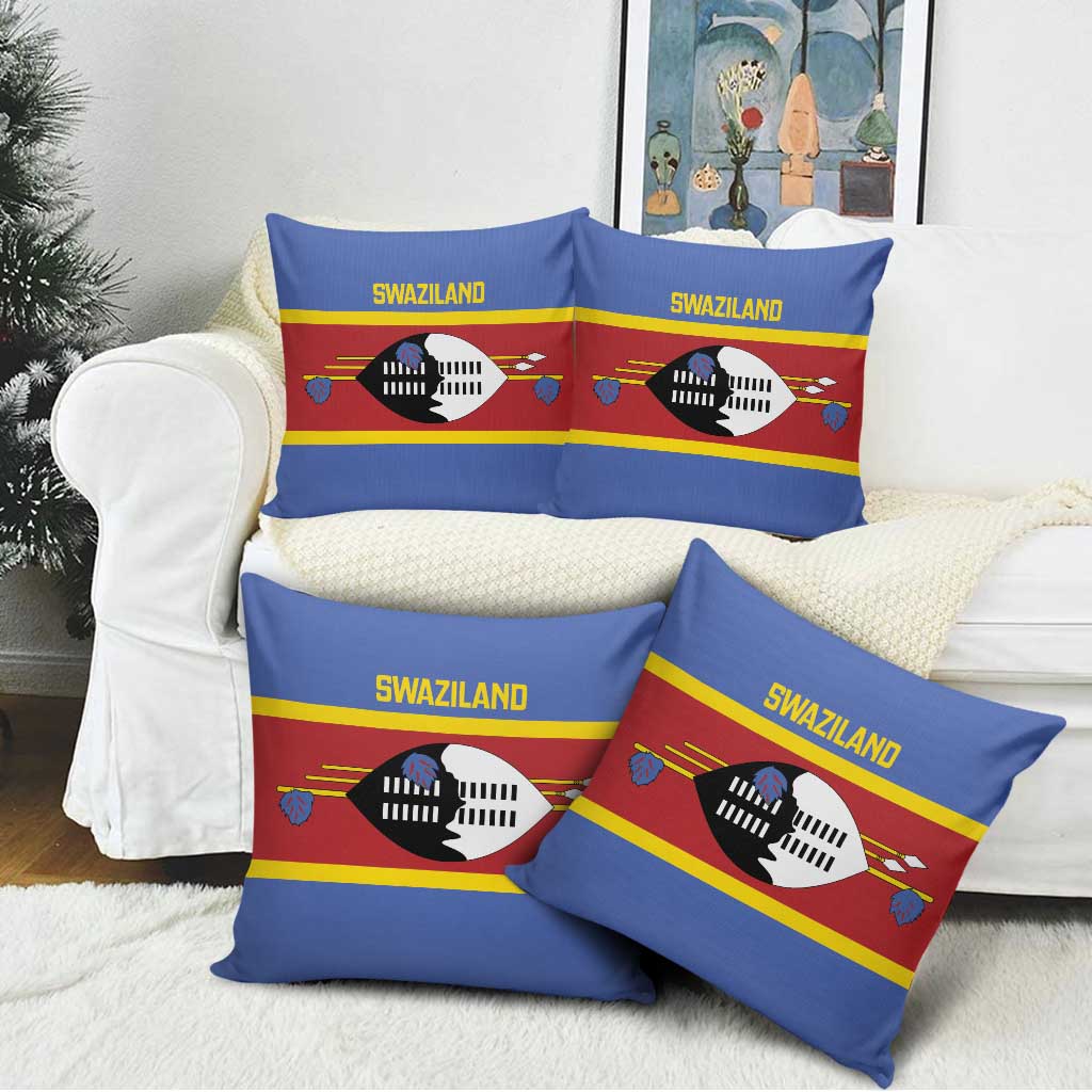 Swaziland Pillow Cover Siyinqaba Eswatini Flag Style