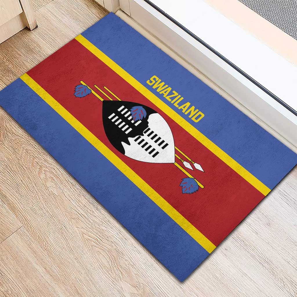 Afro Swaziland Rubber Doormat Siyinqaba Eswatini Flag Style - African Pride