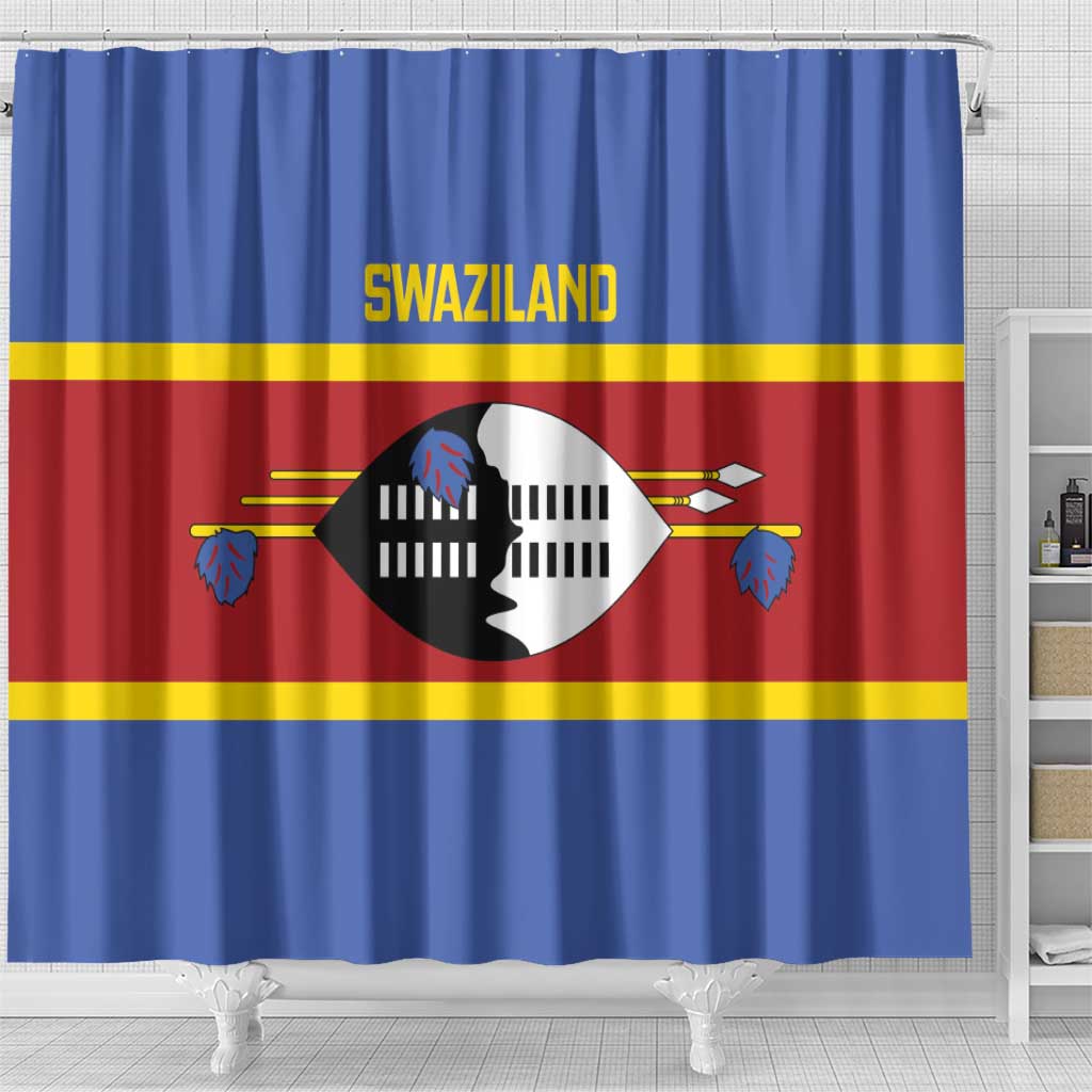 Afro Swaziland Shower Curtain Siyinqaba Eswatini Flag Style - African Pride
