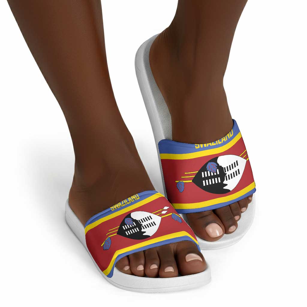Swaziland Slide Sandals Siyinqaba Eswatini Flag Style