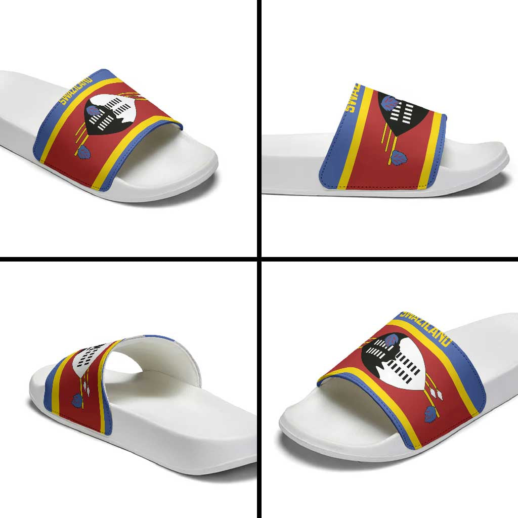 Swaziland Slide Sandals Siyinqaba Eswatini Flag Style