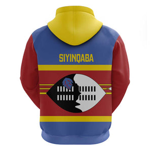Afro Swaziland Zip Hoodie Siyinqaba Eswatini Flag Style - African Pride