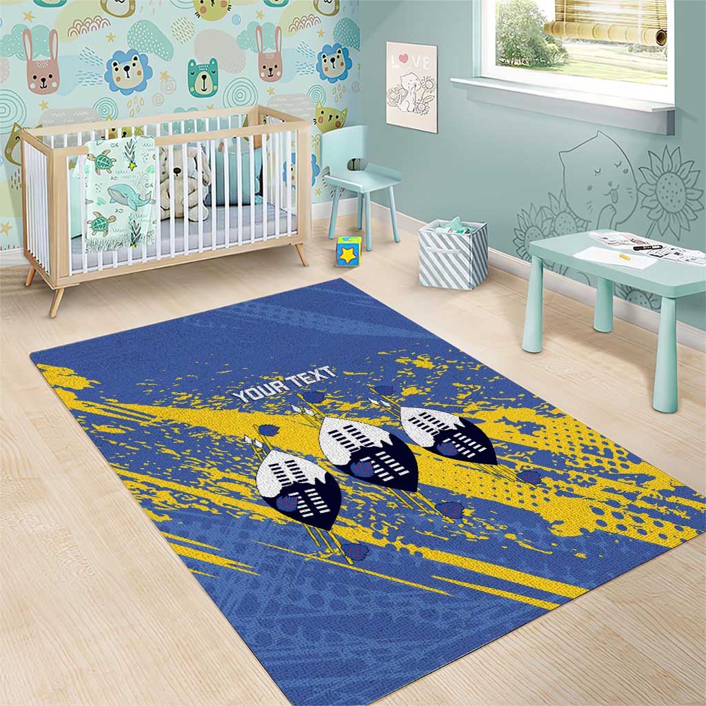 Eswatini Football Custom Area Rug Sihlangu Semnikati Blue - African Pride