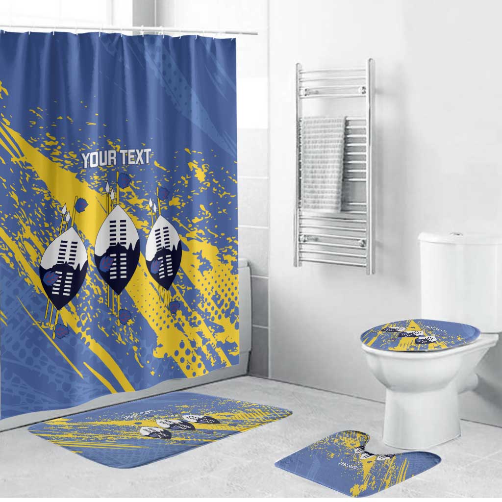 Eswatini Football Custom Bathroom Set Sihlangu Semnikati Blue