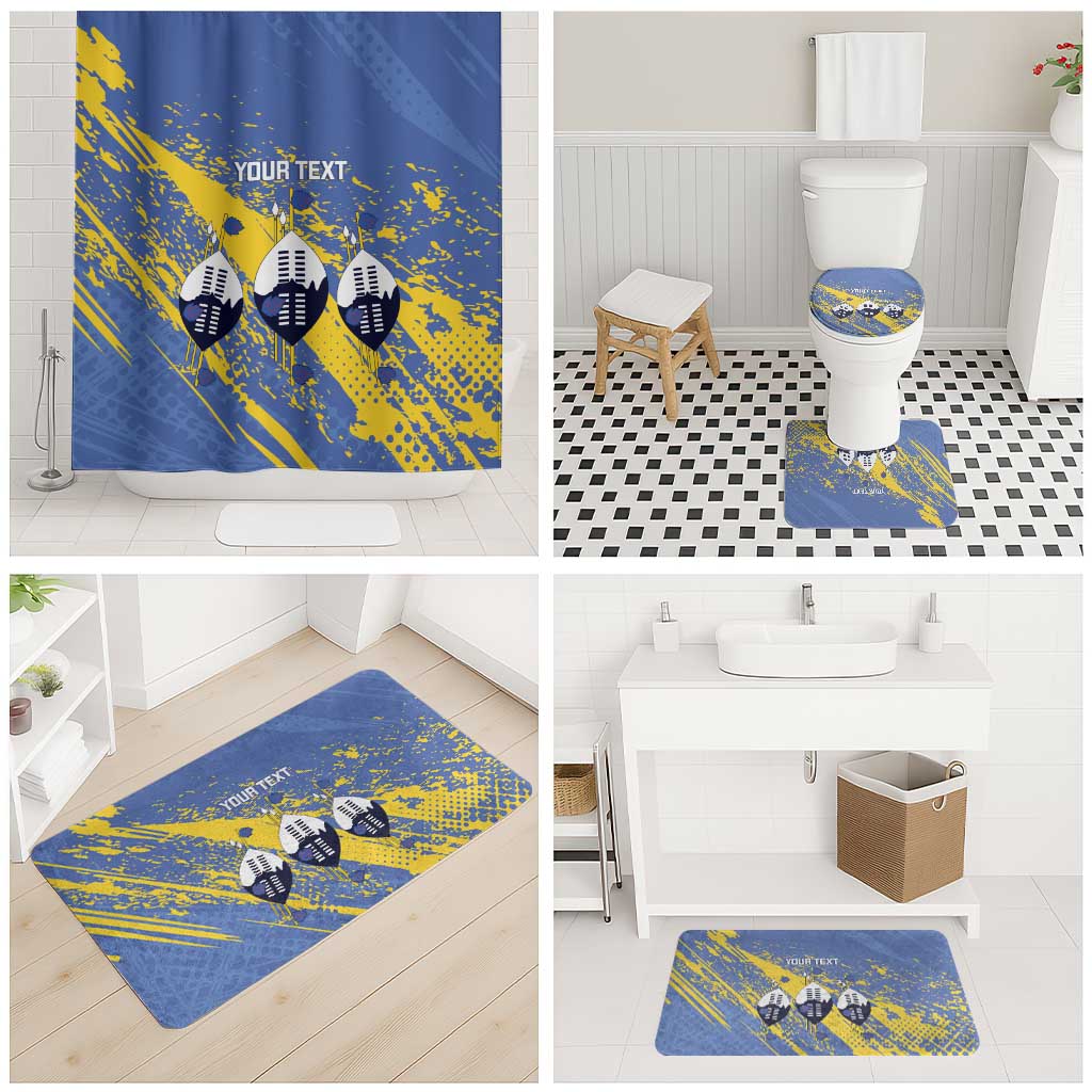 Eswatini Football Custom Bathroom Set Sihlangu Semnikati Blue