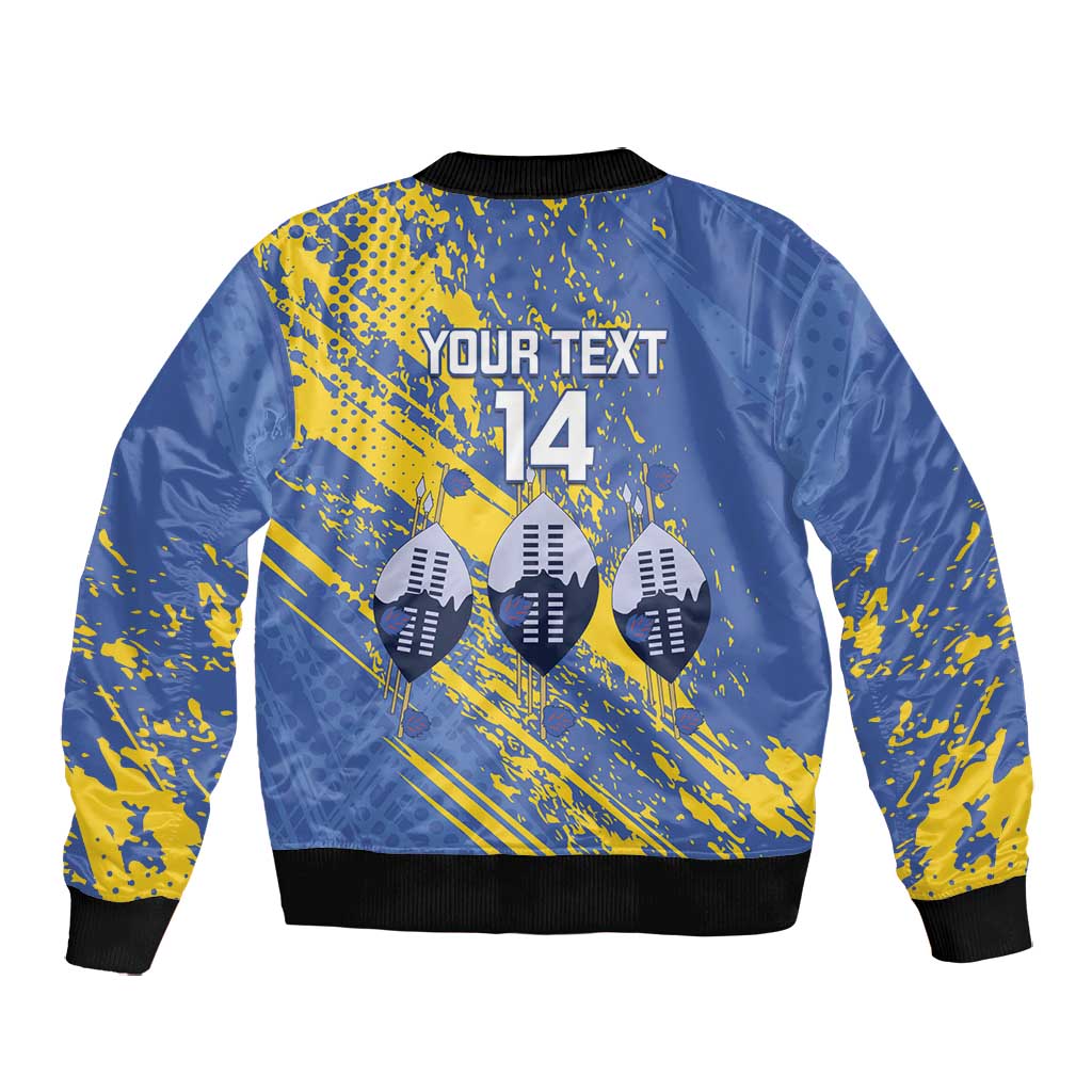 Eswatini Football Custom Bomber Jacket Sihlangu Semnikati Blue - African Pride