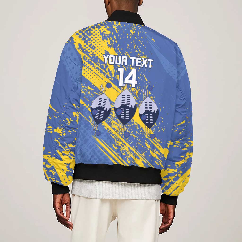 Eswatini Football Custom Bomber Jacket Sihlangu Semnikati Blue - African Pride