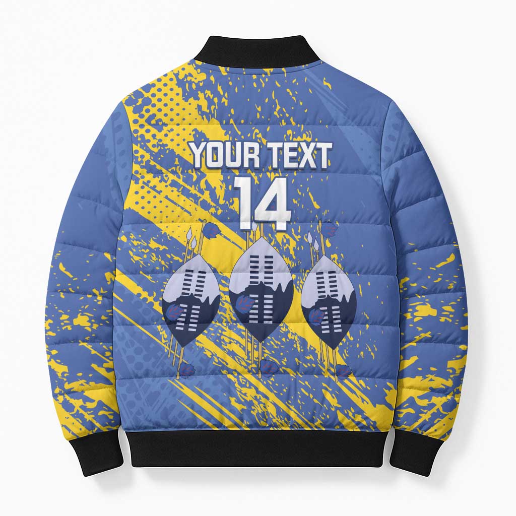 Eswatini Football Custom Bomber Puffer Jacket Sihlangu Semnikati Blue
