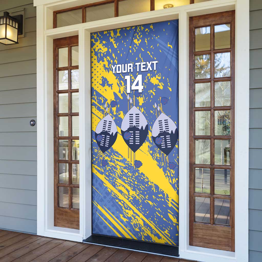 Eswatini Football Custom Door Cover Sihlangu Semnikati Blue