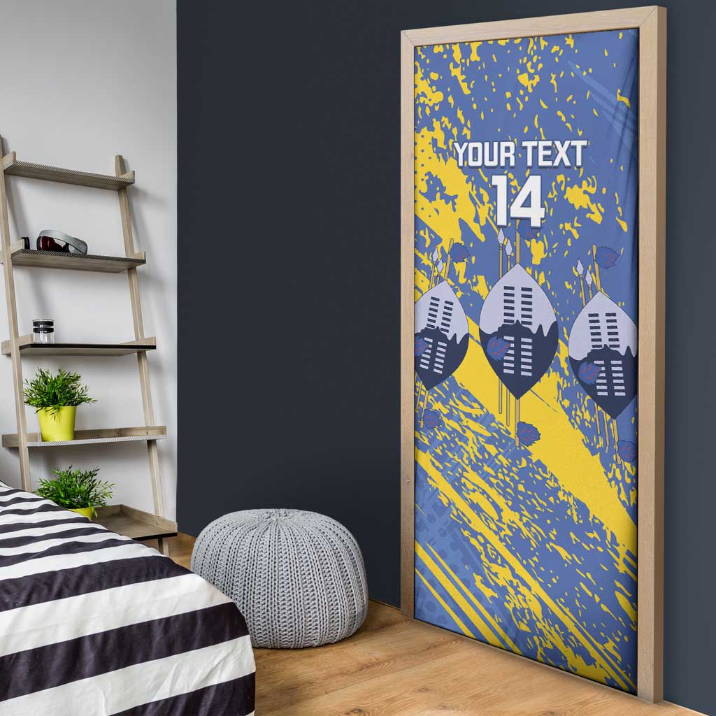 Eswatini Football Custom Door Cover Sihlangu Semnikati Blue