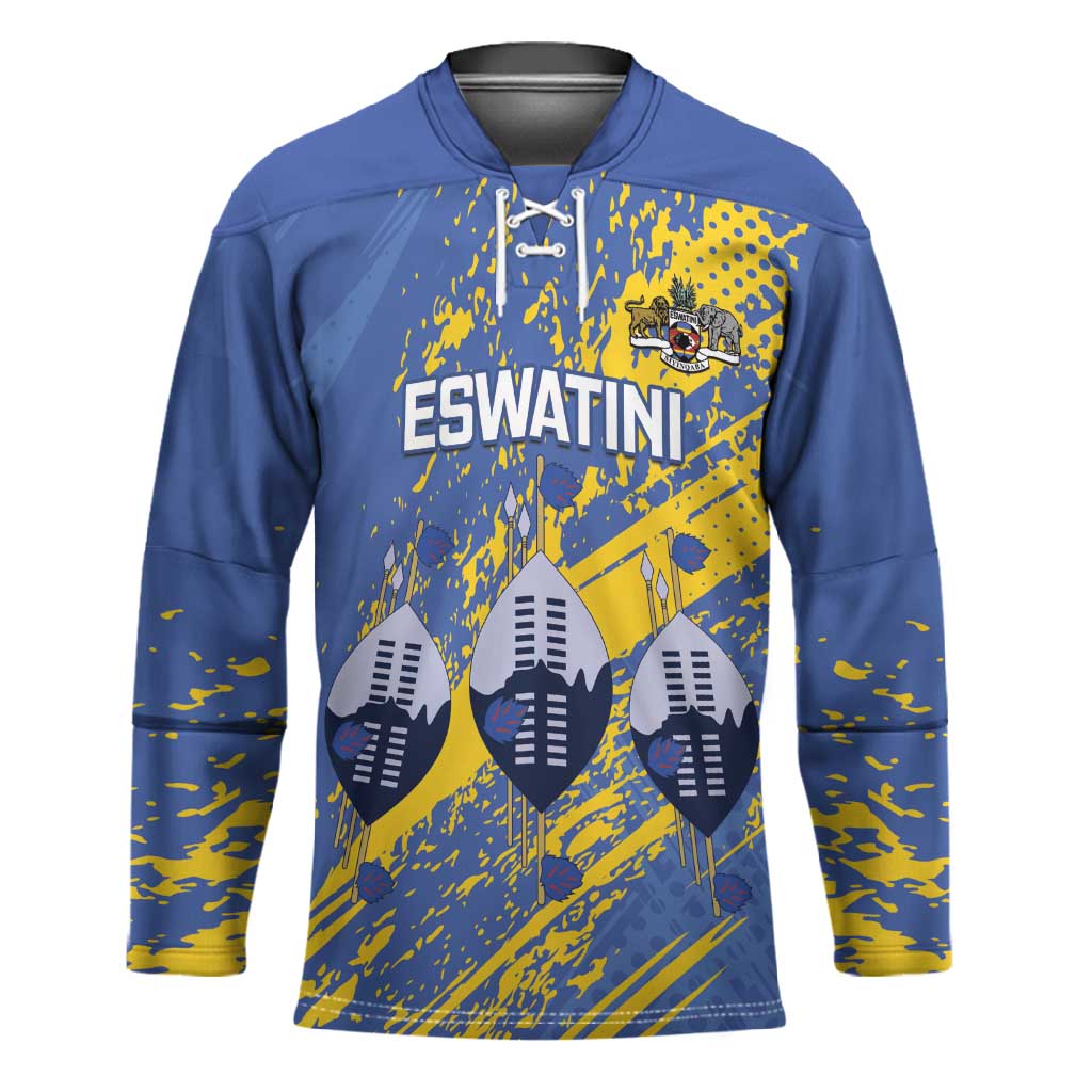 Eswatini Football Custom Hockey Jersey Sihlangu Semnikati Blue