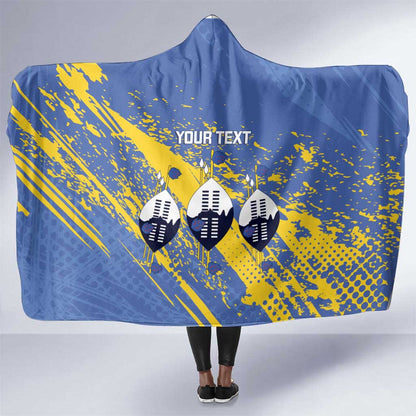 Eswatini Football Custom Hooded Blanket Sihlangu Semnikati Blue - African Pride