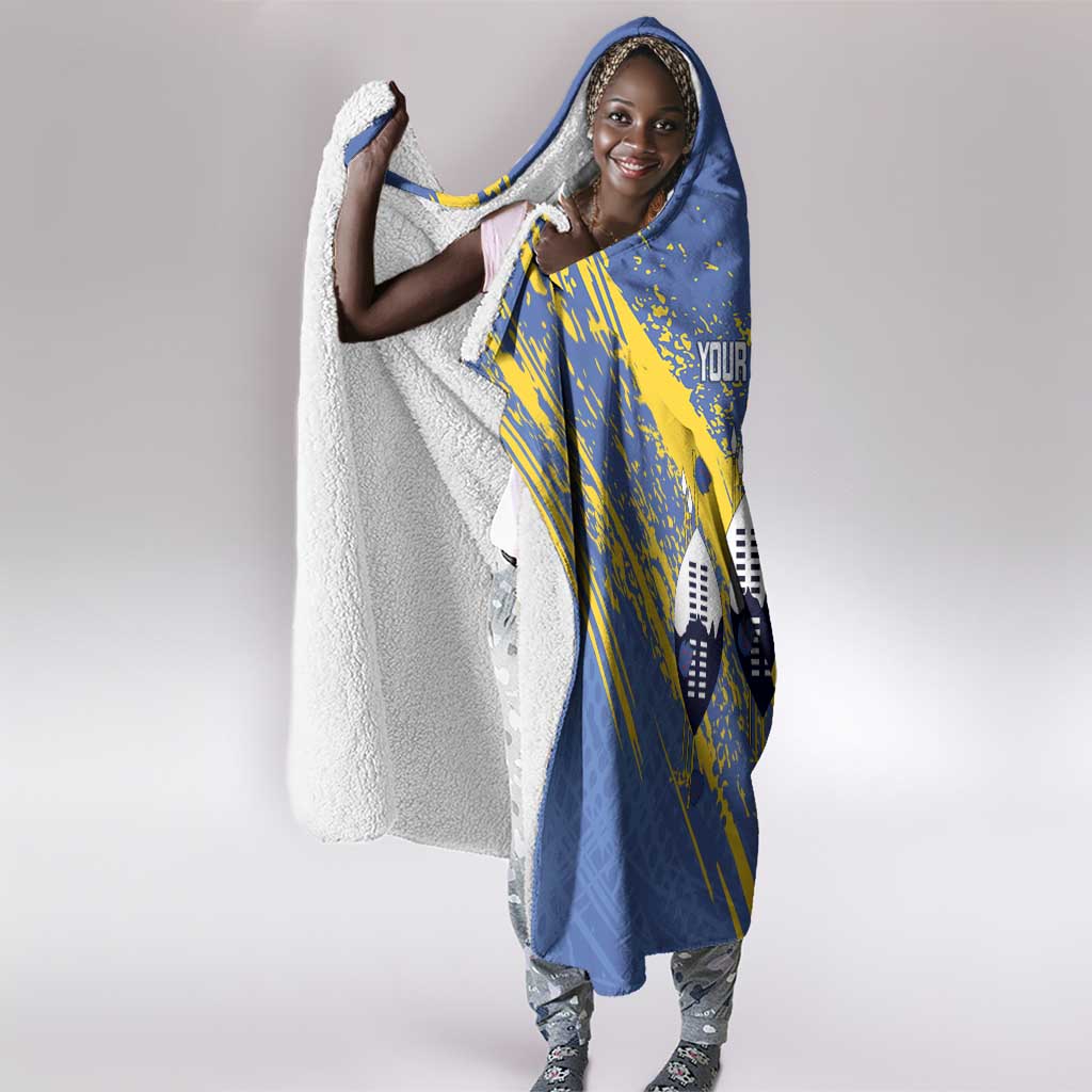 Eswatini Football Custom Hooded Blanket Sihlangu Semnikati Blue - African Pride