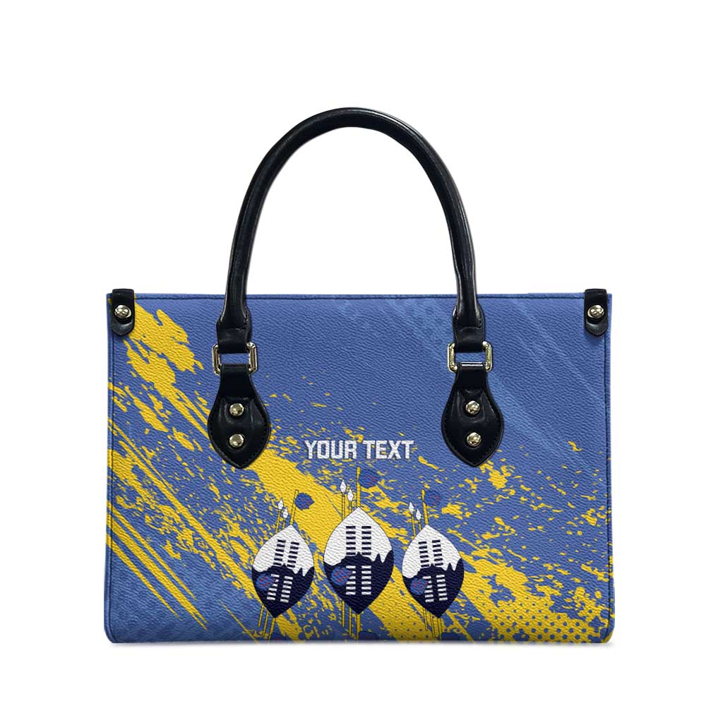Eswatini Football Custom Leather Bag Sihlangu Semnikati Blue