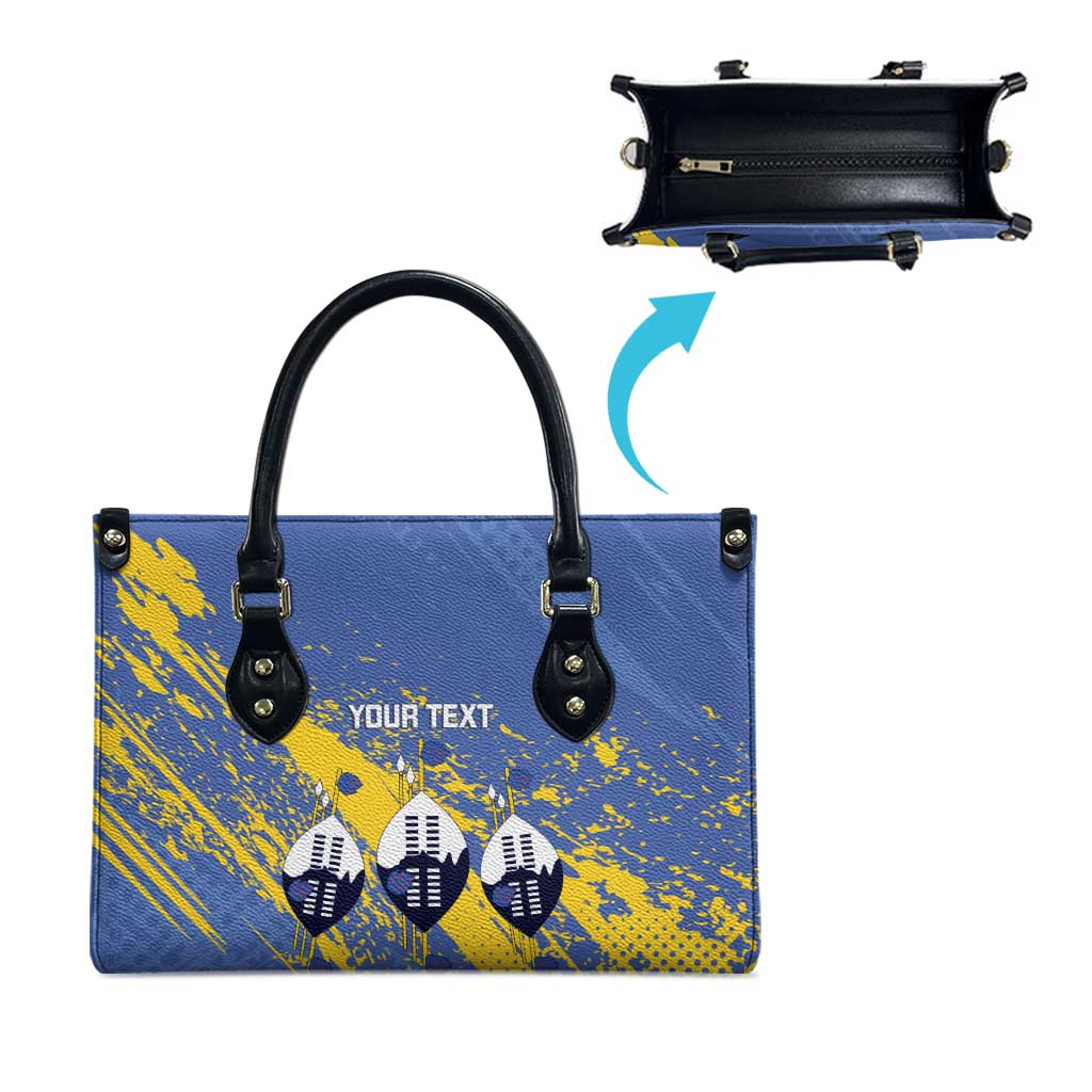 Eswatini Football Custom Leather Bag Sihlangu Semnikati Blue