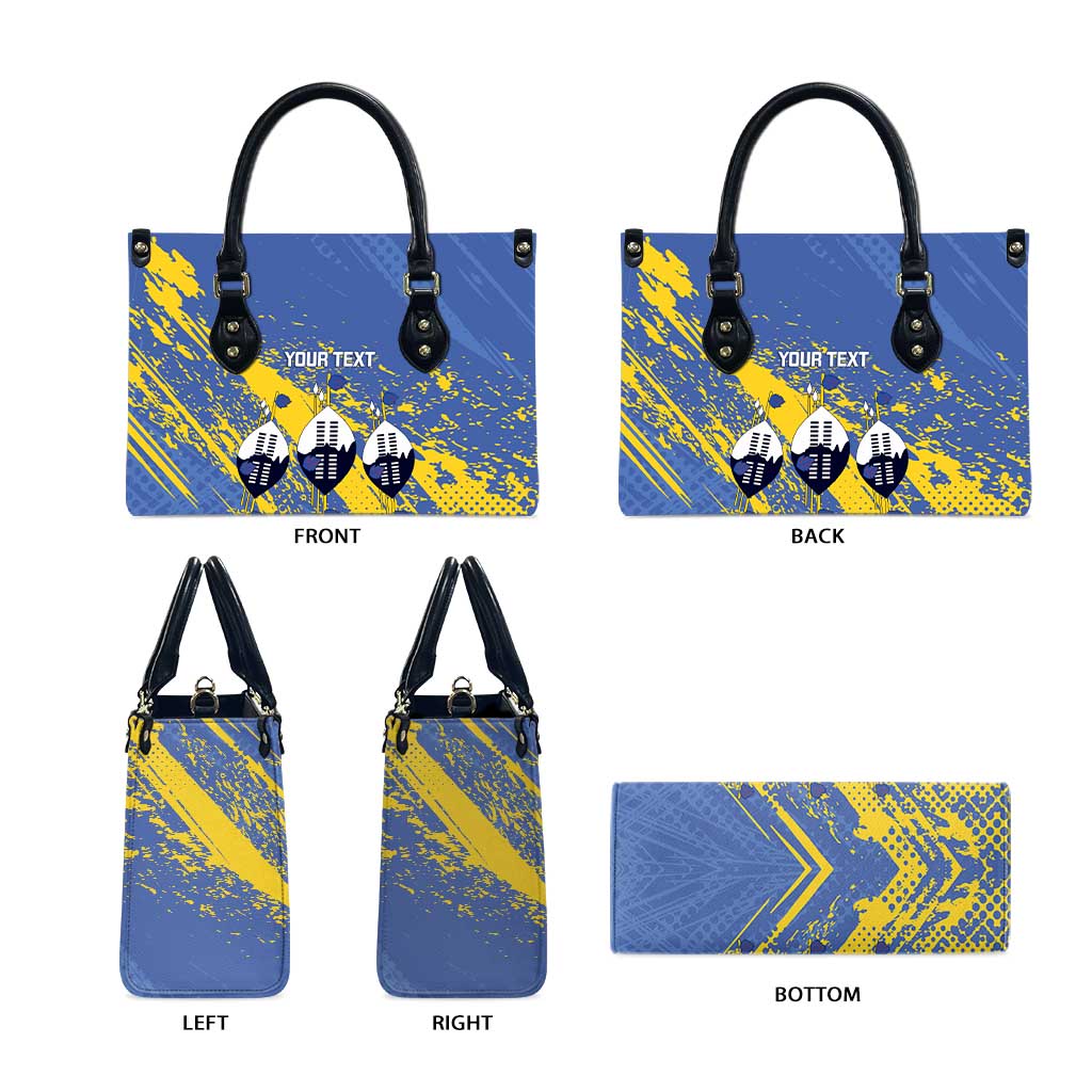 Eswatini Football Custom Leather Bag Sihlangu Semnikati Blue