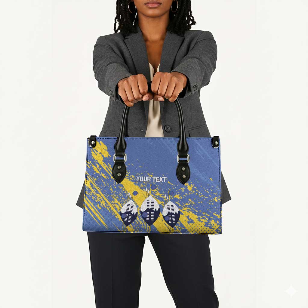 Eswatini Football Custom Leather Bag Sihlangu Semnikati Blue
