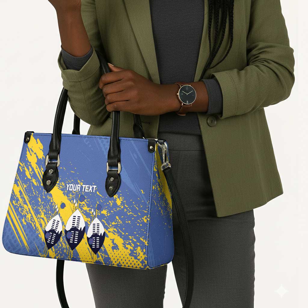 Eswatini Football Custom Leather Bag Sihlangu Semnikati Blue