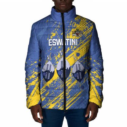 Eswatini Football Custom Padded Jacket Sihlangu Semnikati Blue
