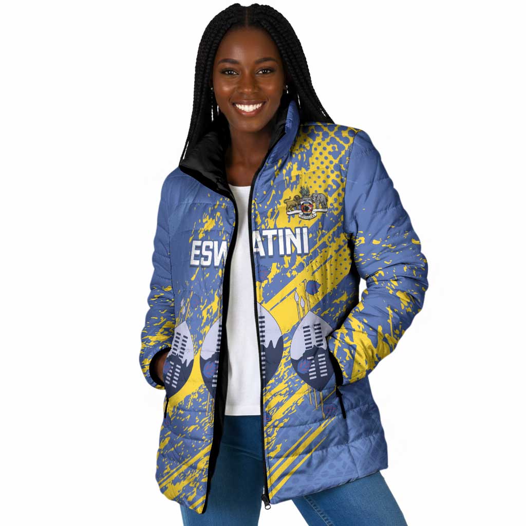 Eswatini Football Custom Padded Jacket Sihlangu Semnikati Blue
