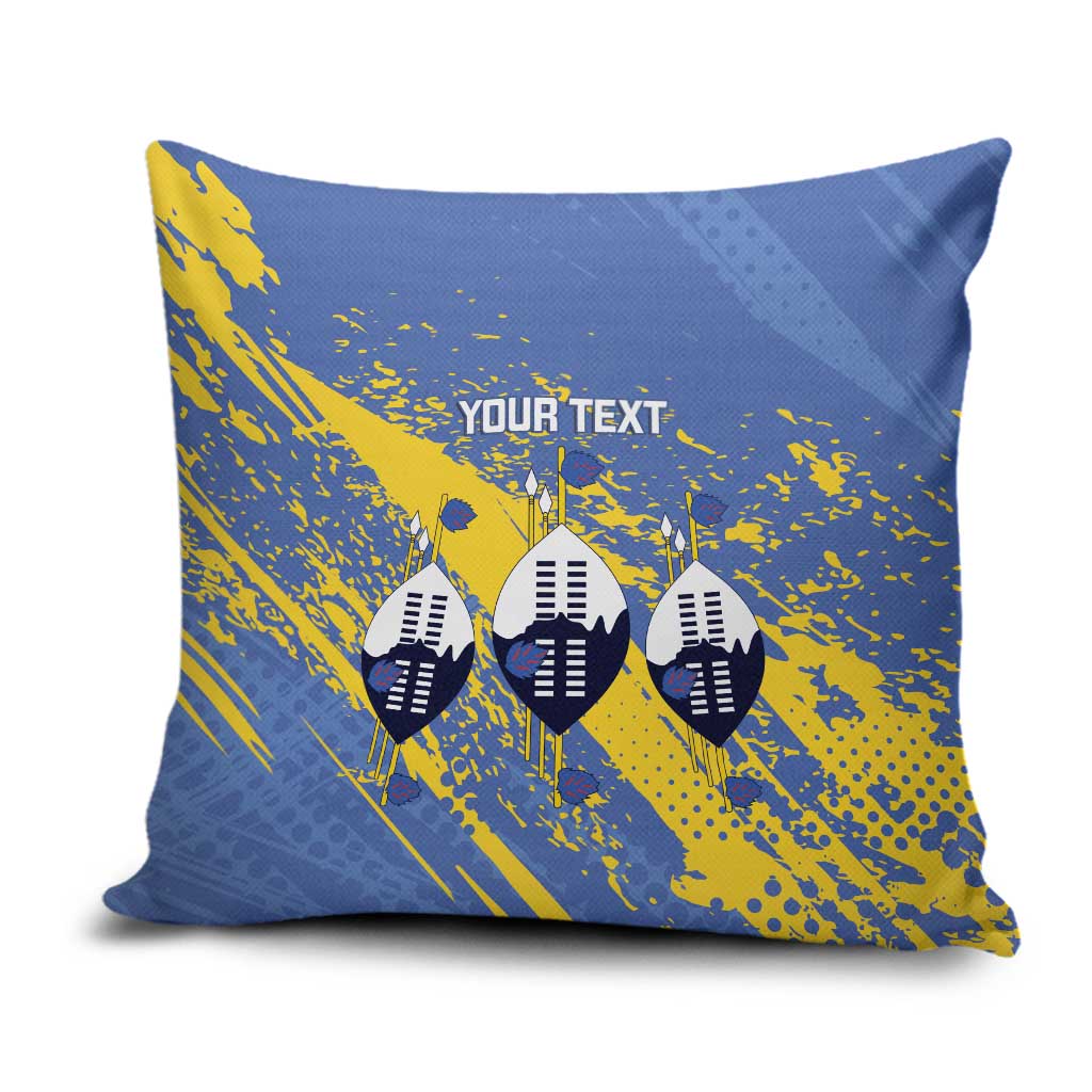 Eswatini Football Custom Pillow Cover Sihlangu Semnikati Blue