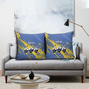 Eswatini Football Custom Pillow Cover Sihlangu Semnikati Blue