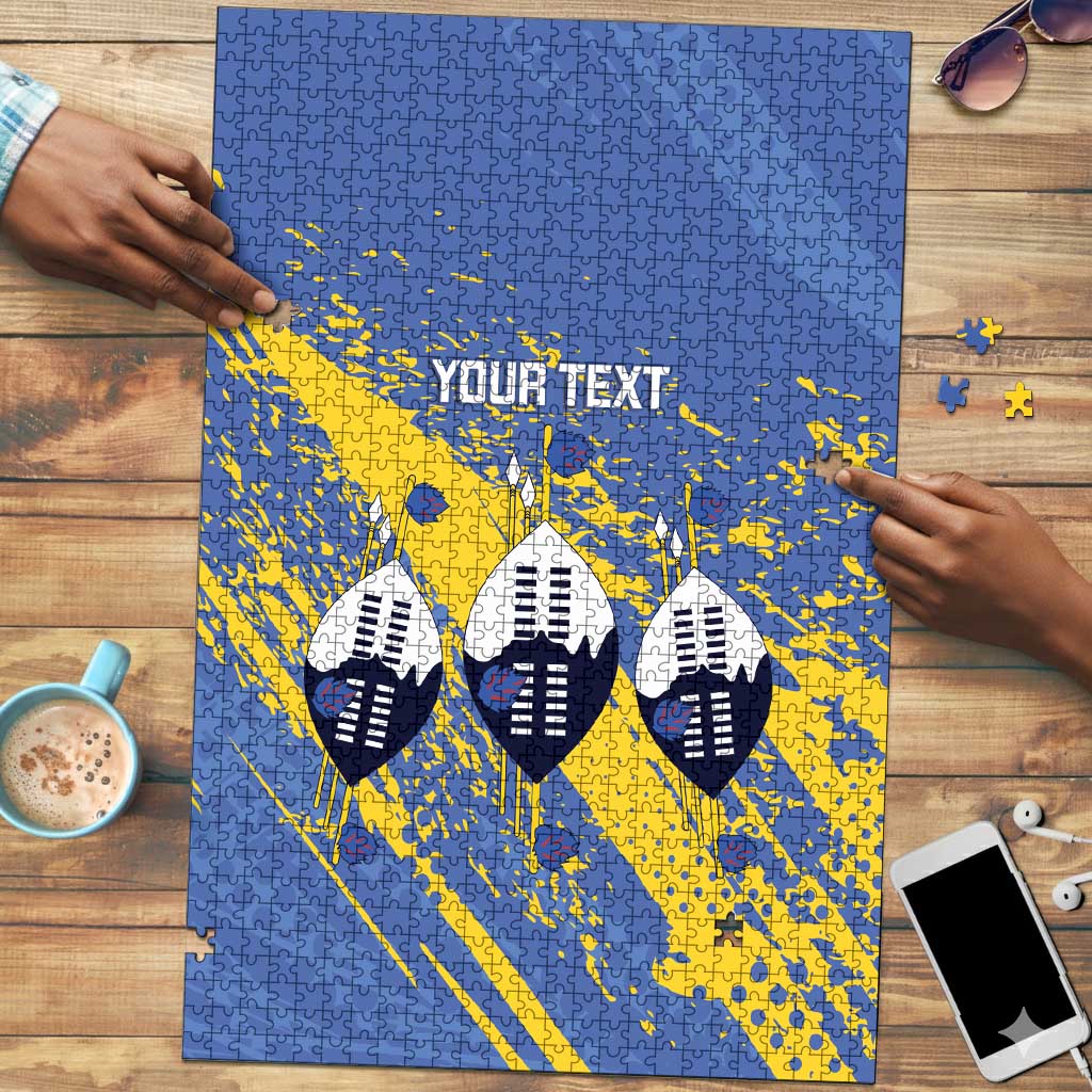 Eswatini Football Custom Puzzle Sihlangu Semnikati Blue