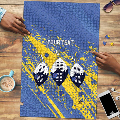 Eswatini Football Custom Puzzle Sihlangu Semnikati Blue