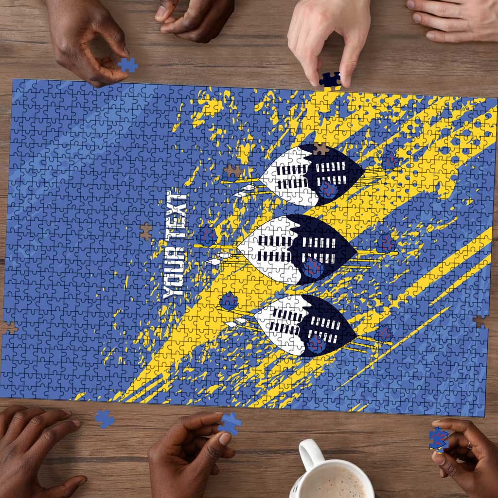 Eswatini Football Custom Puzzle Sihlangu Semnikati Blue