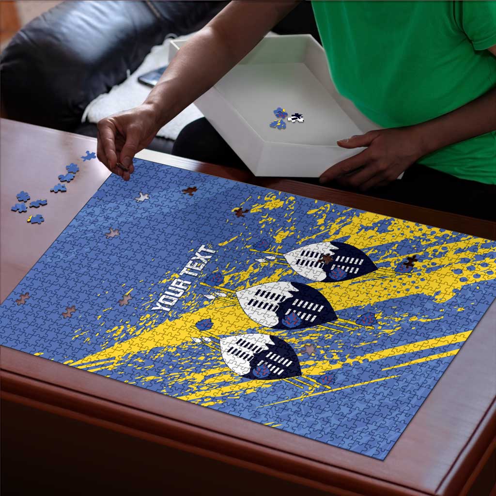 Eswatini Football Custom Puzzle Sihlangu Semnikati Blue