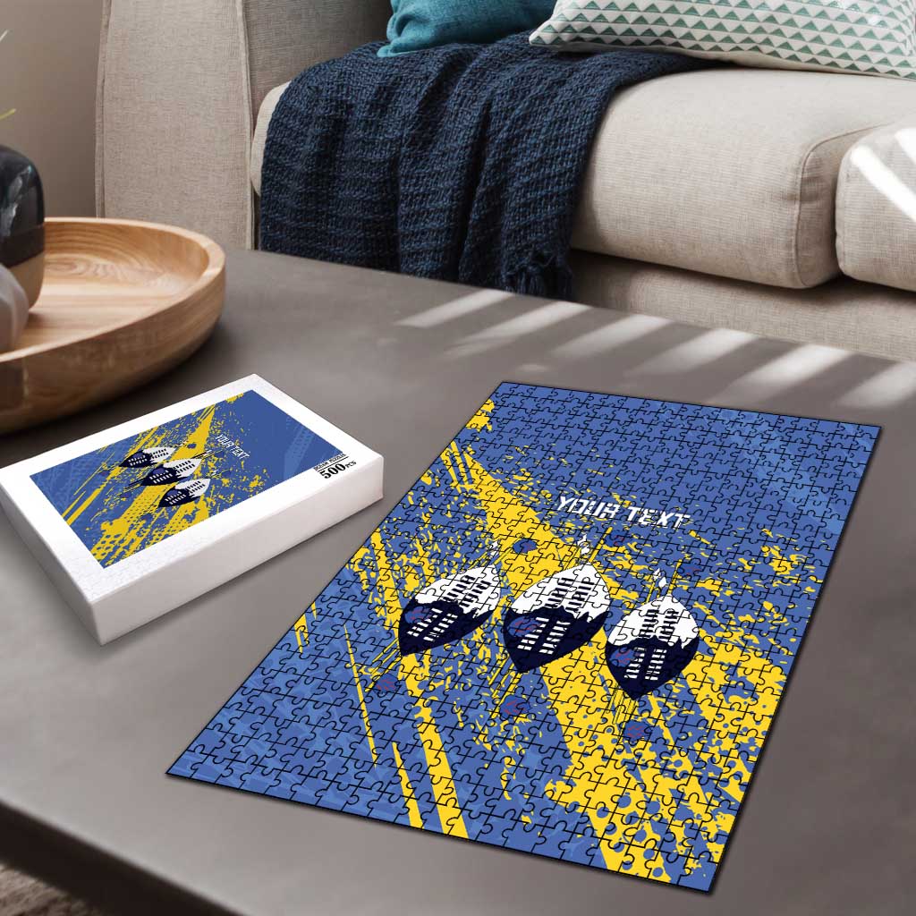 Eswatini Football Custom Puzzle Sihlangu Semnikati Blue