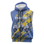Eswatini Football Custom Sleeveless Zip Hoodie Sihlangu Semnikati Blue - African Pride