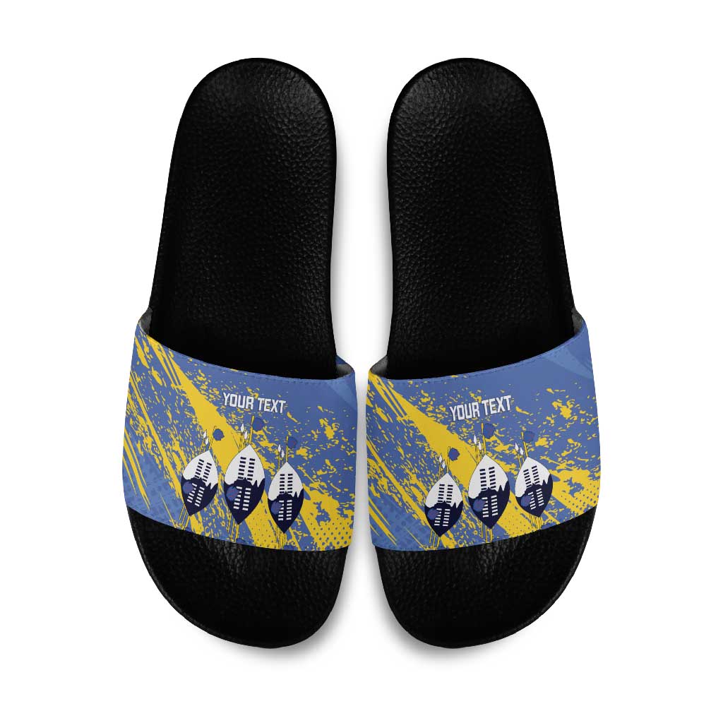 Eswatini Football Custom Slide Sandals Sihlangu Semnikati Blue
