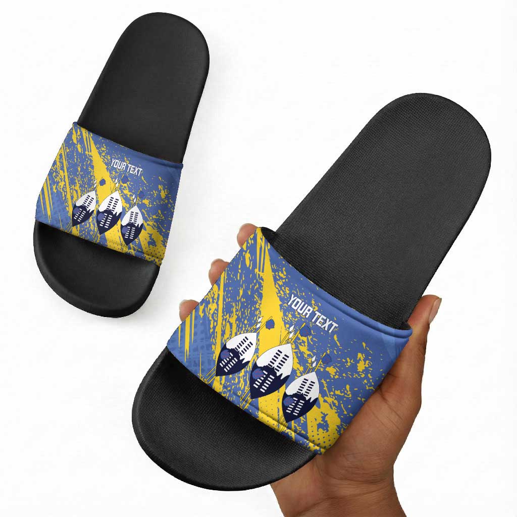 Eswatini Football Custom Slide Sandals Sihlangu Semnikati Blue