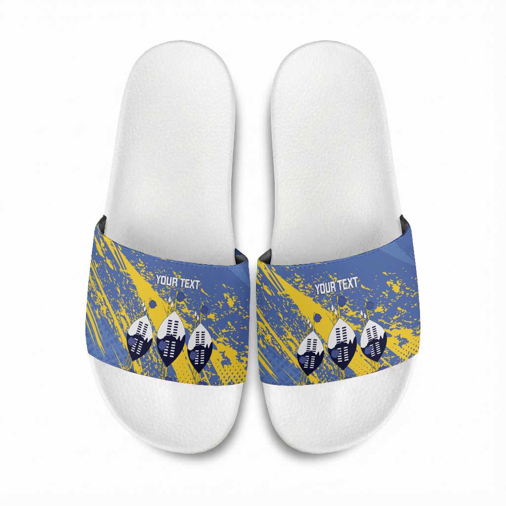 Eswatini Football Custom Slide Sandals Sihlangu Semnikati Blue