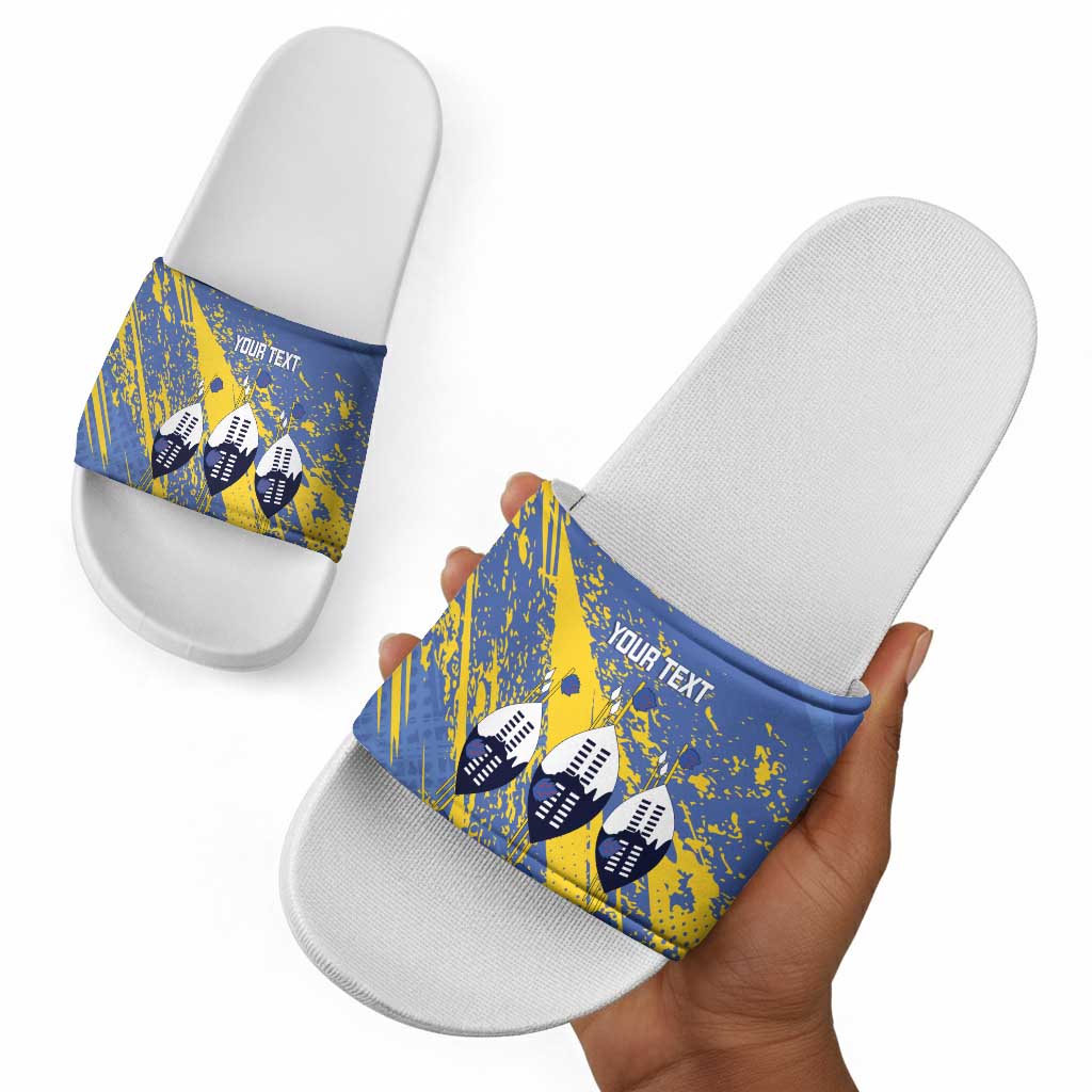 Eswatini Football Custom Slide Sandals Sihlangu Semnikati Blue