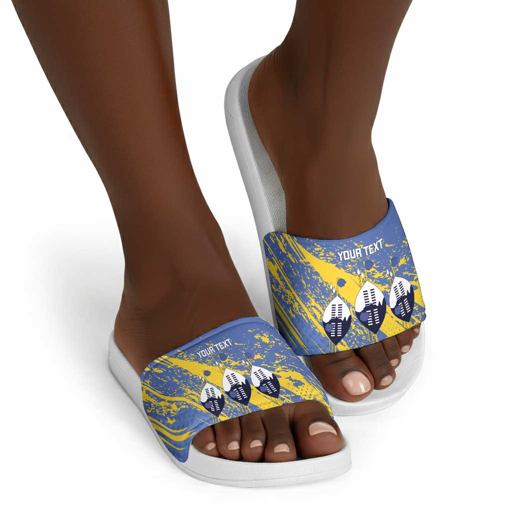 Eswatini Football Custom Slide Sandals Sihlangu Semnikati Blue
