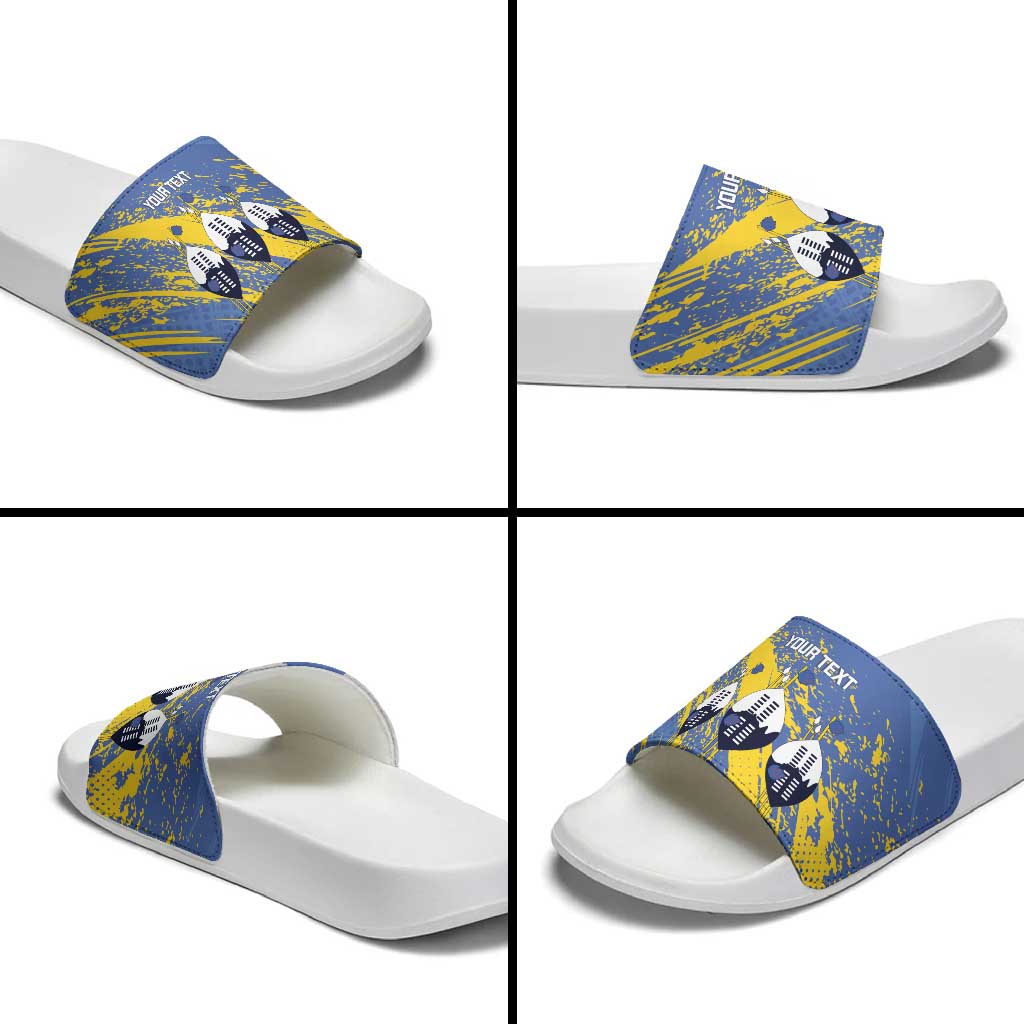 Eswatini Football Custom Slide Sandals Sihlangu Semnikati Blue
