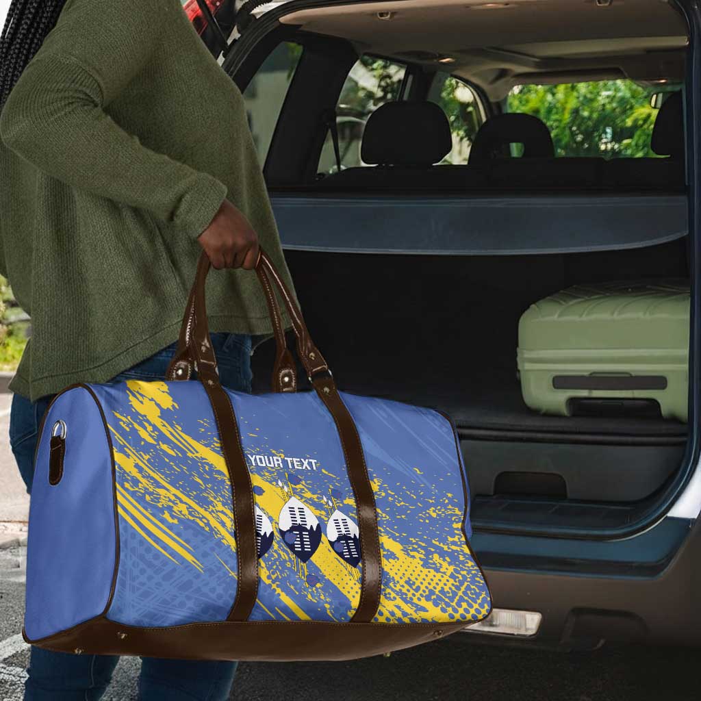 Eswatini Football Custom Travel Bag Sihlangu Semnikati Blue