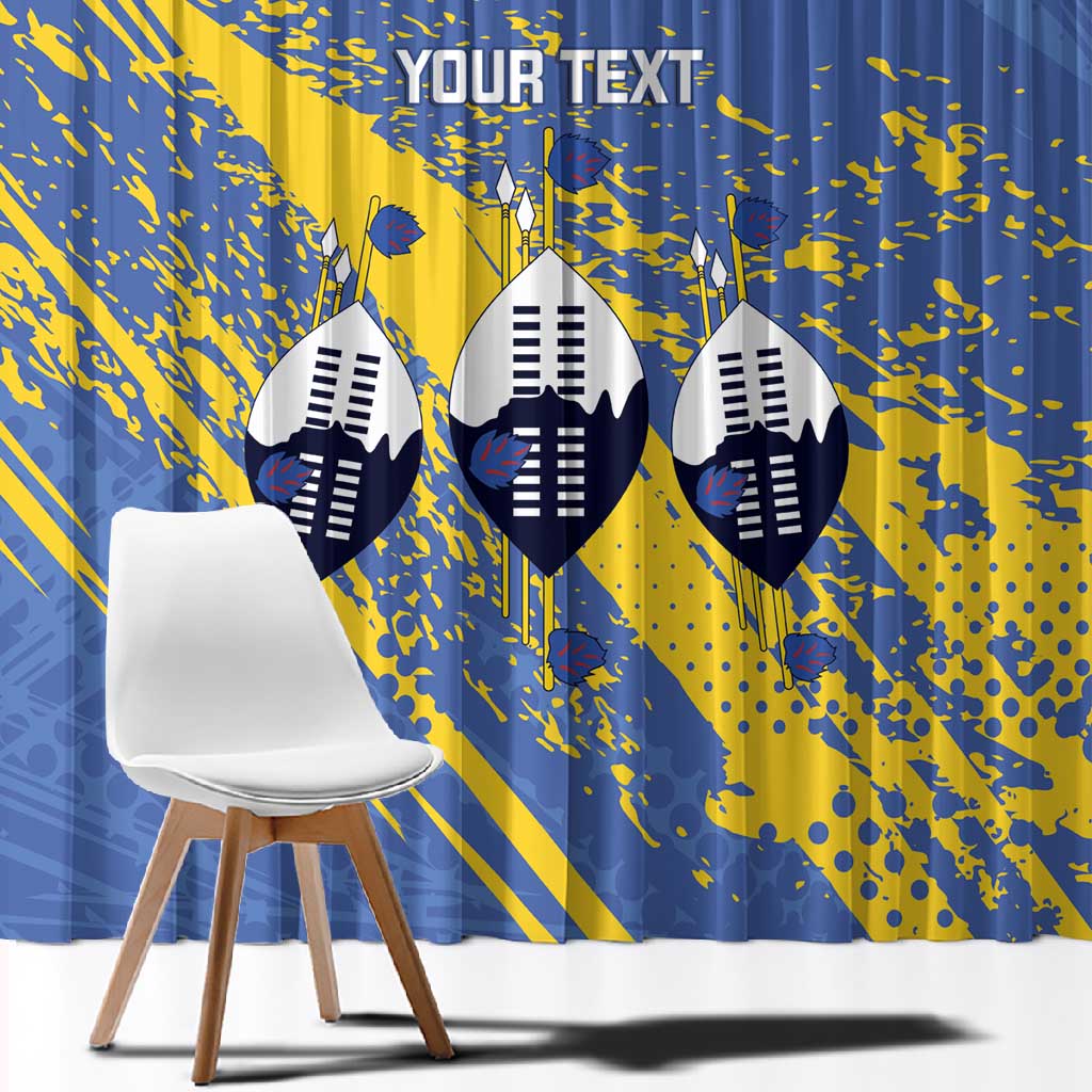 Eswatini Football Custom Window Curtain Sihlangu Semnikati Blue - African Pride